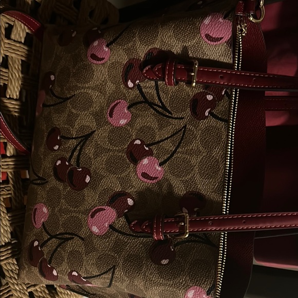 Coach Brown and Red Cherry Print Bag! 🍒 - Picture 3 of 5